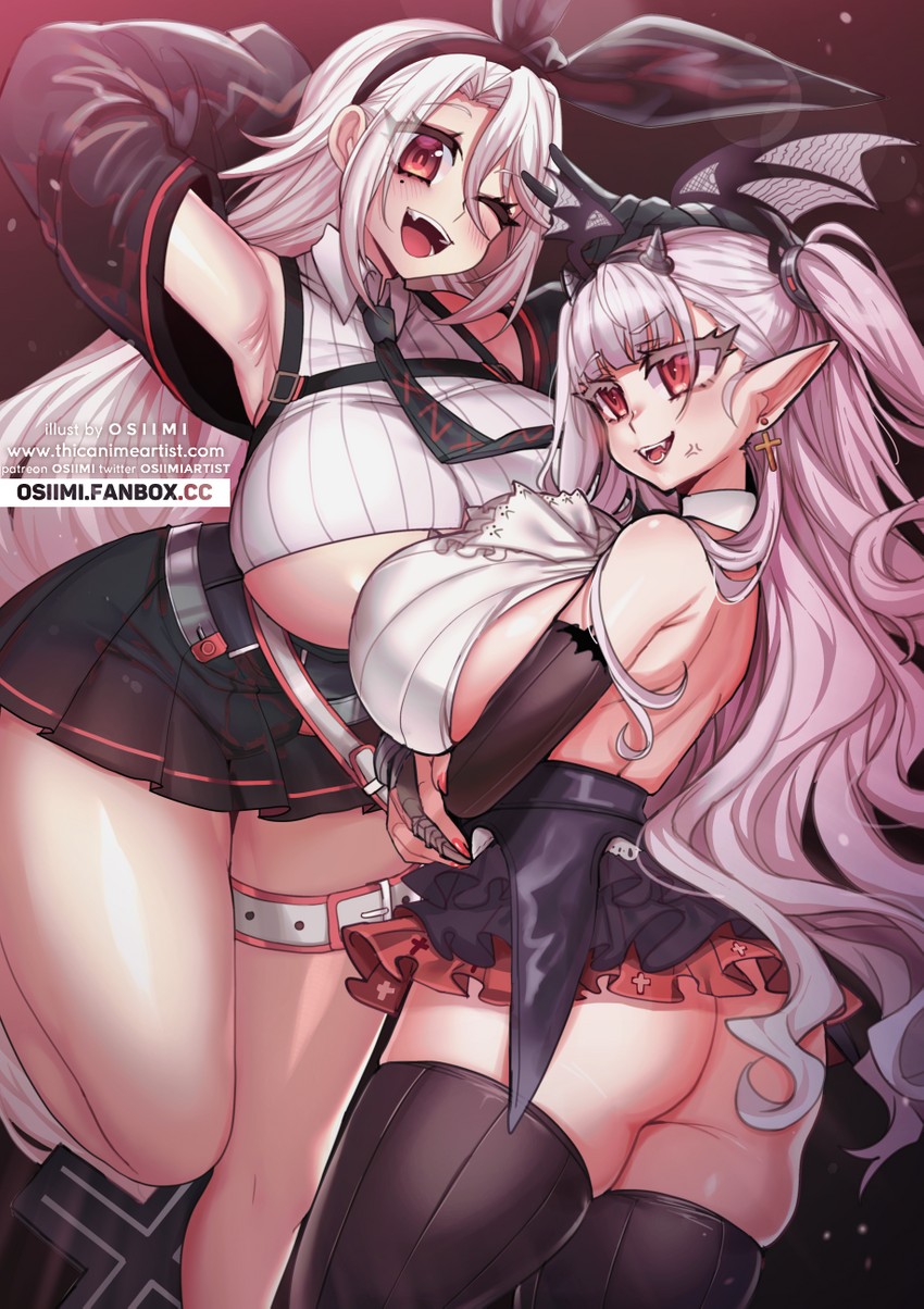 prinz heinrich and draculina (azur lane and 1 more) drawn by osiimi