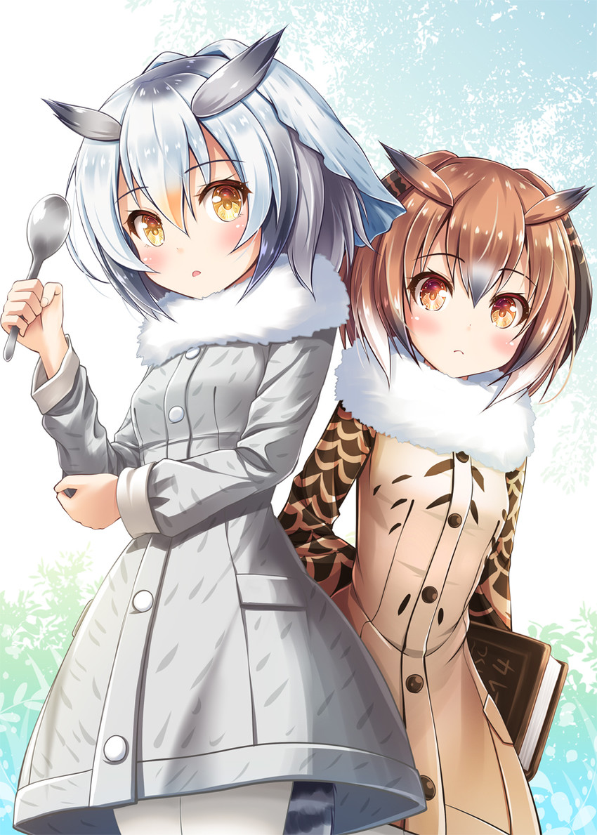 northern white-faced owl and eurasian eagle owl (kemono friends) drawn by akashio_(loli_ace)