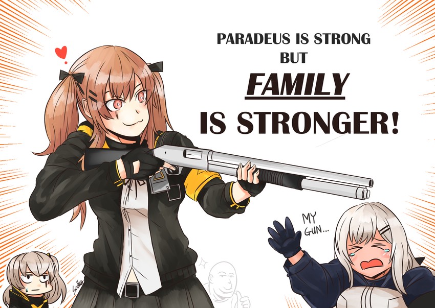 ump45, ump9, m590, vin diesel, and dominic toretto (girls' frontline and 1 more) drawn by scull