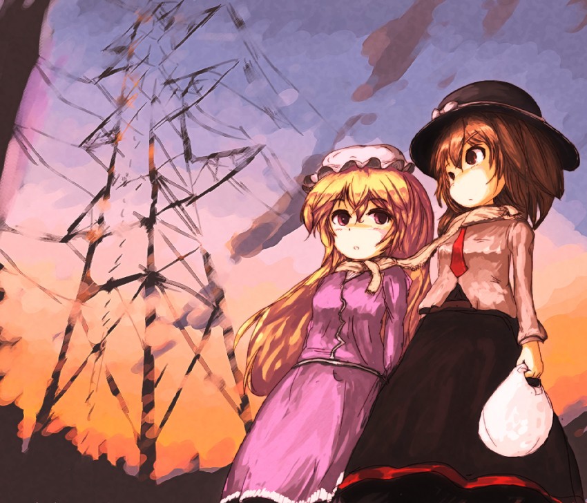usami renko and maribel hearn (touhou) drawn by ashiyama_yoshinori