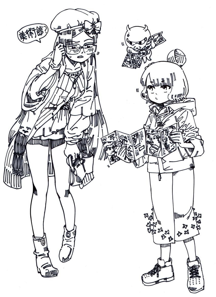 katsushika hokusai, osakabehime, and tokitarou (fate and 1 more) drawn by mushroom_(osh320)