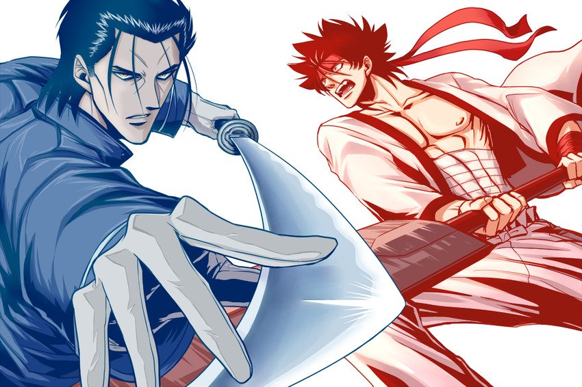 sagara sanosuke and saitou hajime (rurouni kenshin) drawn by kuroto0101