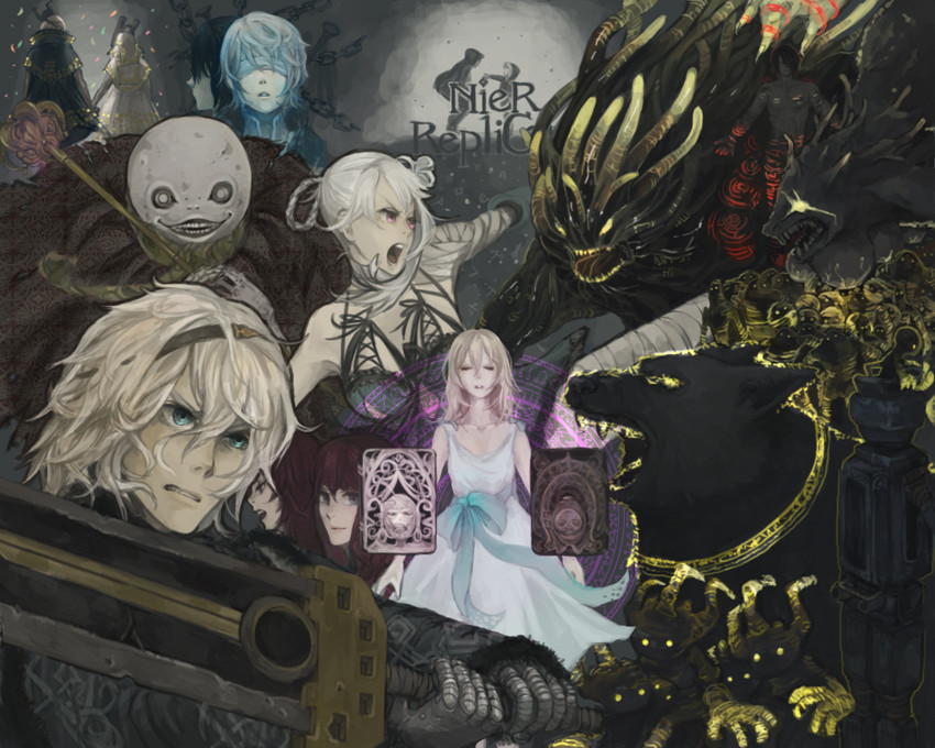 kaine, nier, emil, yonah, devola, and 9 more (nier) drawn by pr_(puru)