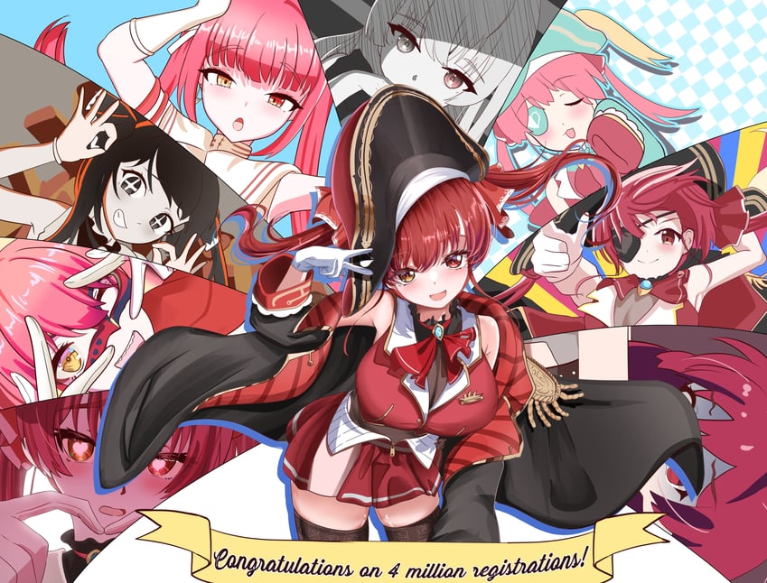 houshou marine (hololive and 4 more) drawn by asuka_kakizaki