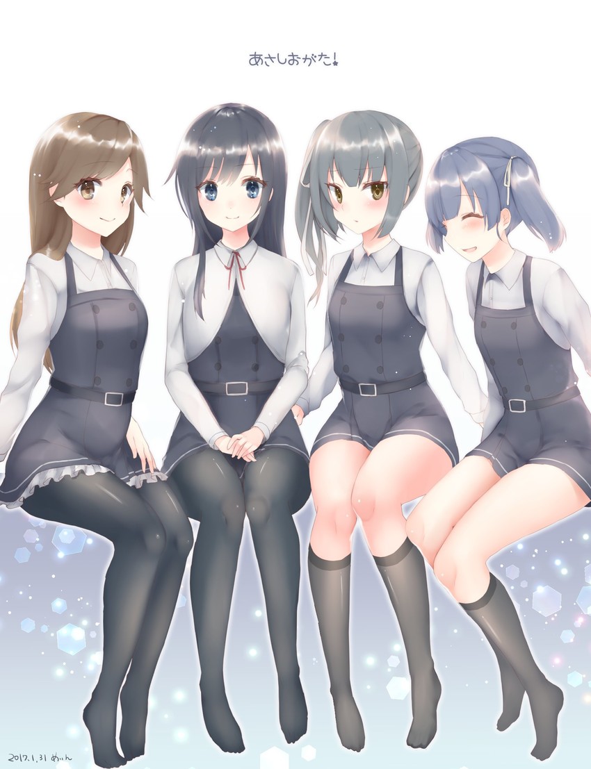 asashio, kasumi, kasumi kai ni, asashio kai ni, arashio, and 3 more (kantai collection) drawn by sakiryo_kanna