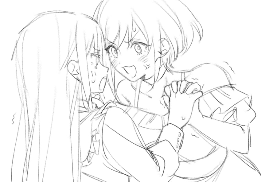 wakaba mutsumi, mortis, and yuutenji nyamu (bang dream! and 1 more) drawn by elan_ouo