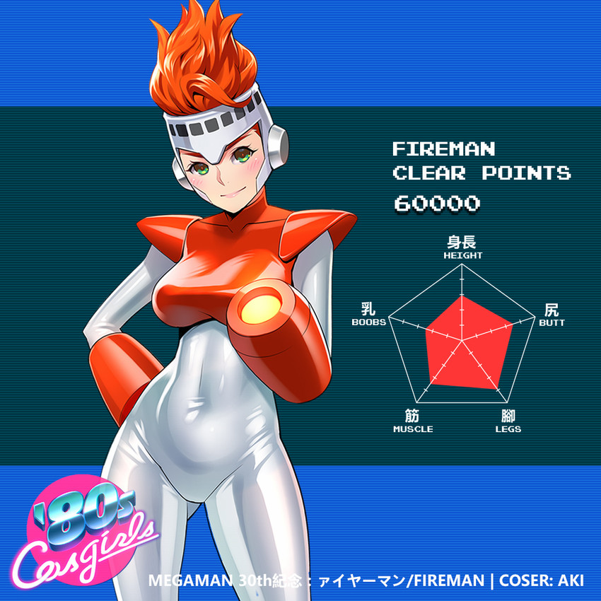 fire man (mega man and 1 more) drawn by one3four!