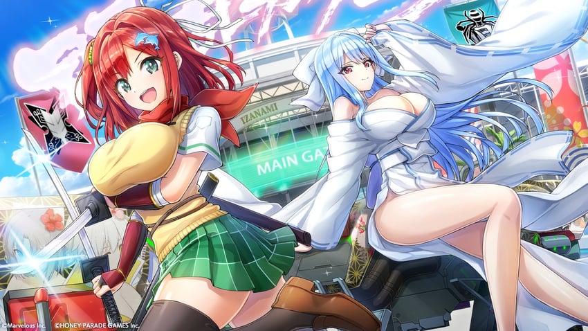 yumi, asuka, sakimiya iruka, and nayuki hiori (senran kagura and 1 more) drawn by ootomo_takuji
