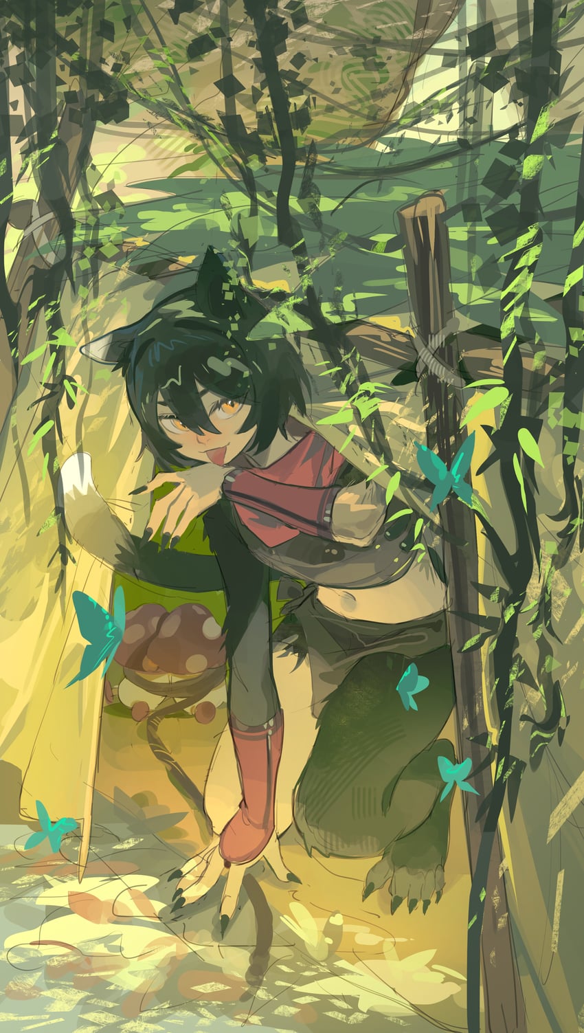 izutsumi and walking mushroom (dungeon meshi) drawn by omurice_(304975636)