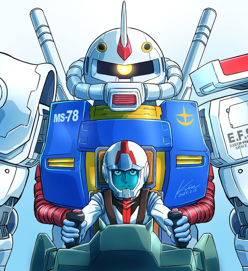 rx-78-2 gundam, amuro ray, zaku ii, and zaku ii s (gundam and 2 more) drawn by kobakin