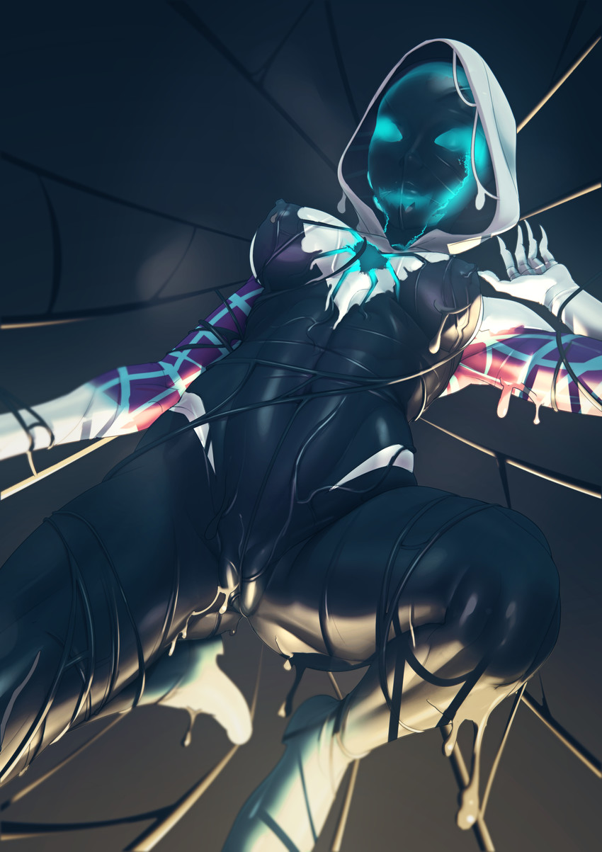 spider-gwen and venom (marvel) drawn by john_doe_(jdart)