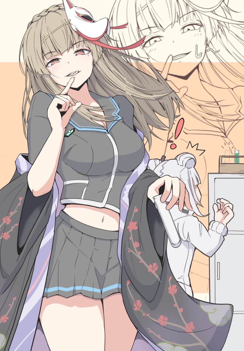 kiryuu miya and yamawaki bon ivar (heaven burns red) drawn by potenara