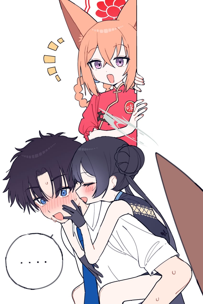 sensei, kisaki, and rumi (blue archive and 1 more) drawn by je_o_mo