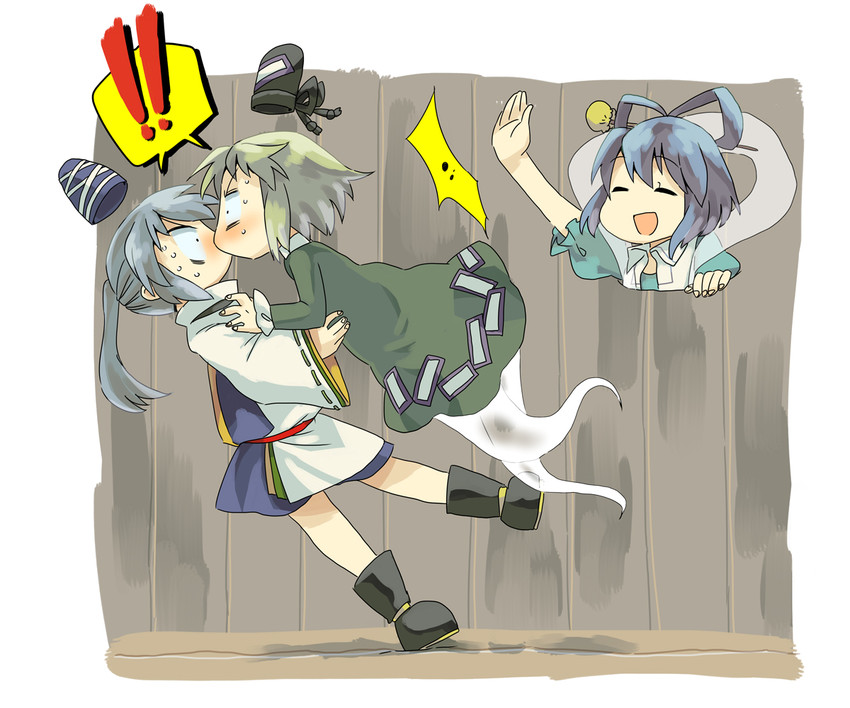 mononobe no futo, kaku seiga, and soga no tojiko (touhou) drawn by hachi_(8bit_canvas)