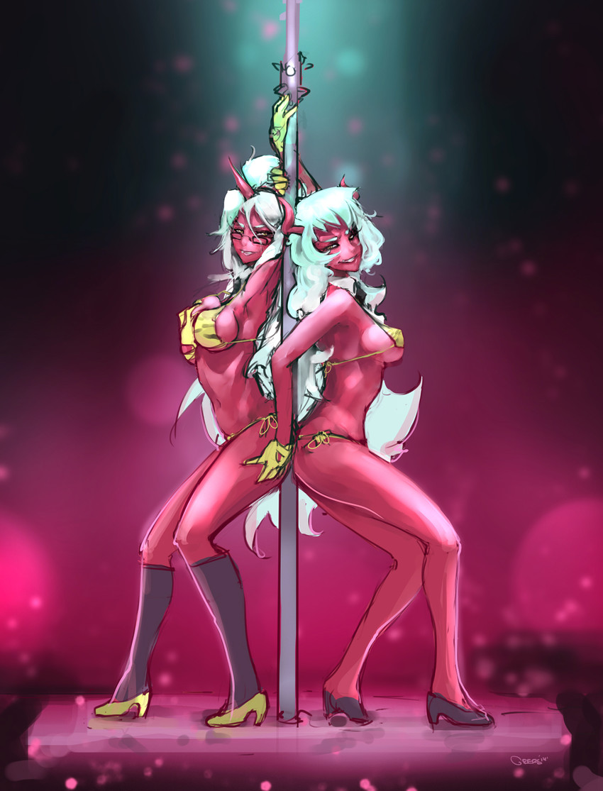 kneesocks and scanty (panty & stocking with garterbelt) drawn by darren_geers