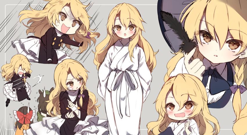 hakurei reimu, kirisame marisa, and futatsuiwa mamizou (touhou and 1 more) drawn by piyokichi