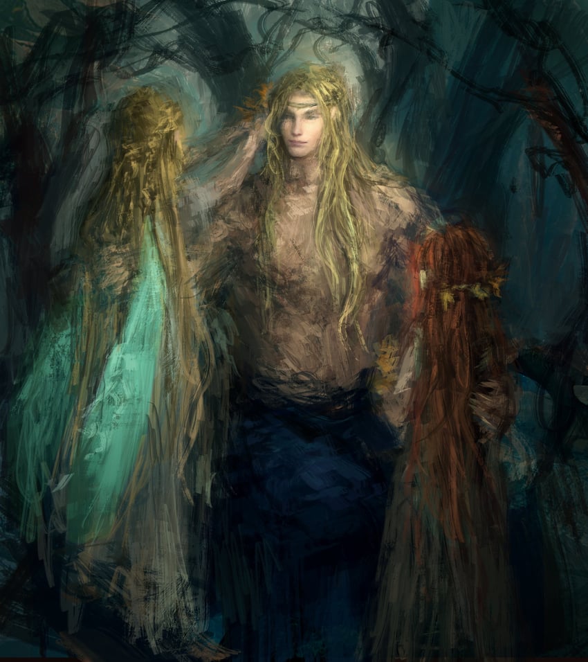 malenia blade of miquella, miquella, and godwyn the golden (elden ring) drawn by all_lee24