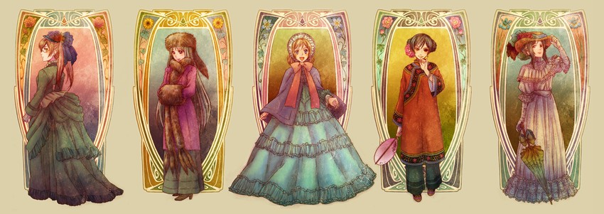 america, united kingdom, russia, france, and china (axis powers hetalia) drawn by zac_ba_run