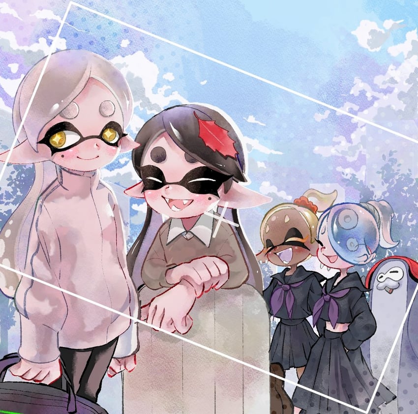 callie, marie, shiver, frye, and big man (splatoon and 1 more) drawn by atataka_soranko