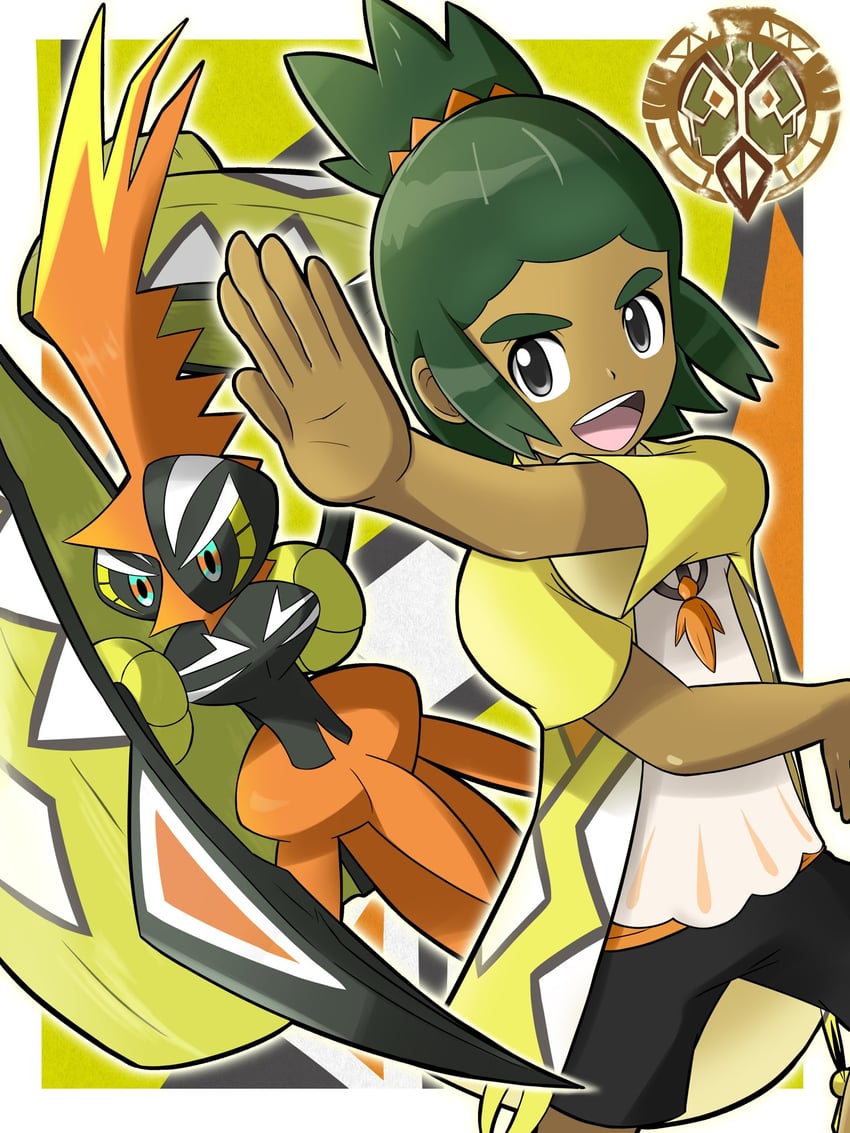 hau and tapu koko (pokemon and 1 more) drawn by nasubi_shirasu