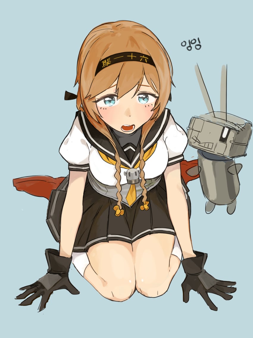 teruzuki and chou-10cm-hou-chan (kantai collection) drawn by gom_(kooskoo)