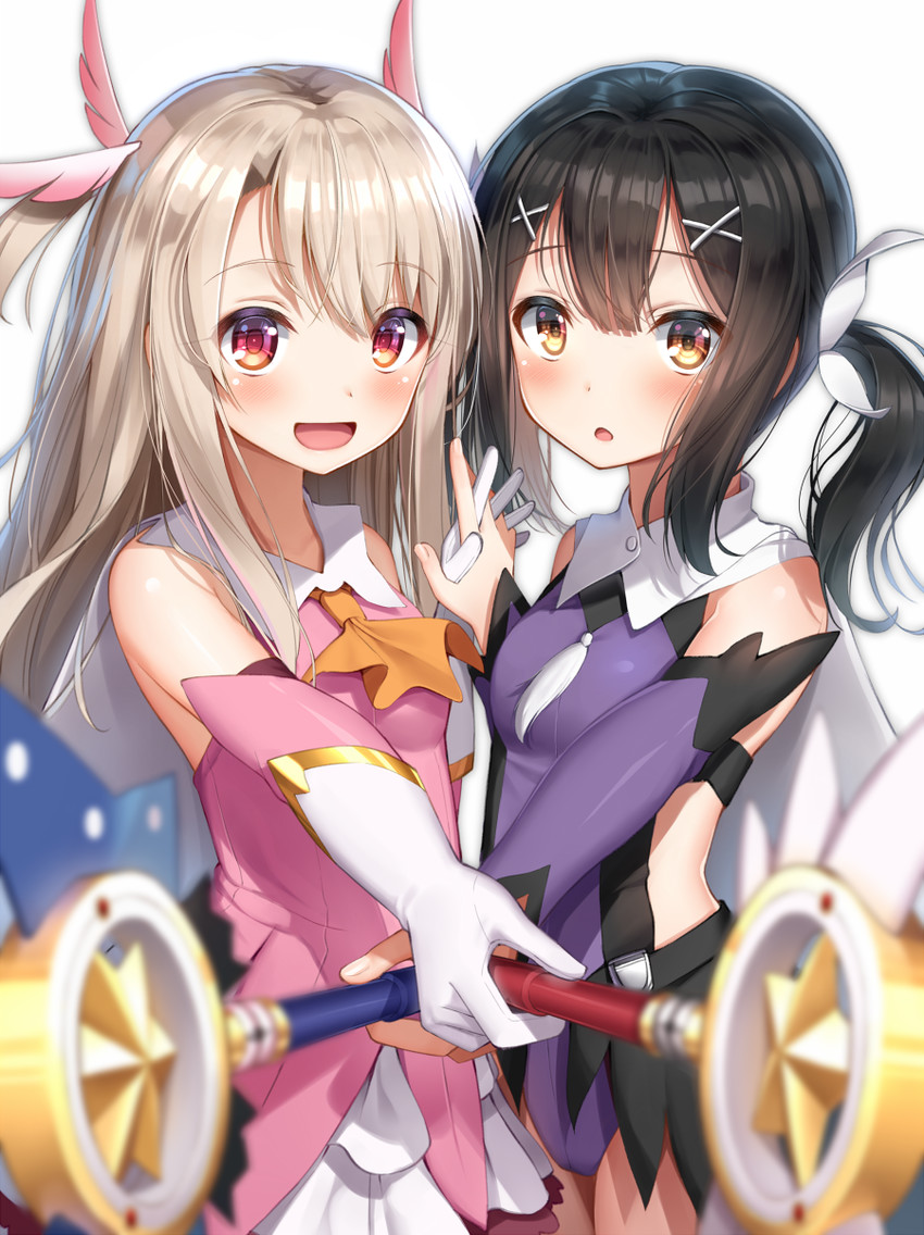illyasviel von einzbern, miyu edelfelt, prisma illya, magical ruby, and magical sapphire (fate and 1 more) drawn by superpig