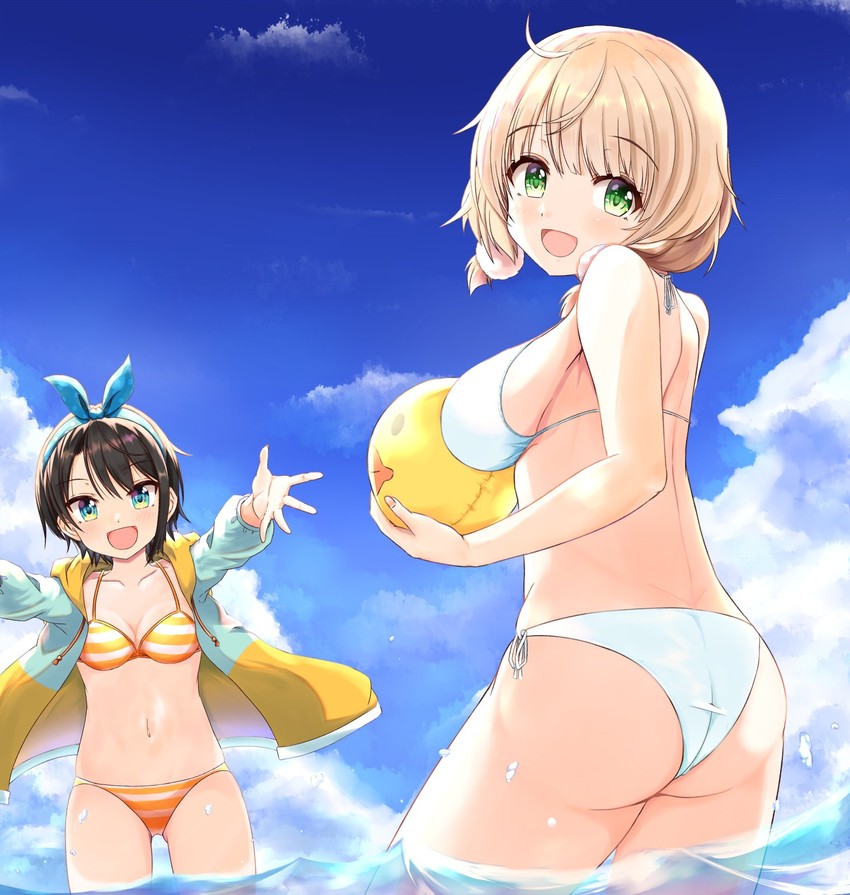 oozora subaru and shigure ui (hololive and 1 more) drawn by konsune_(tengerium)