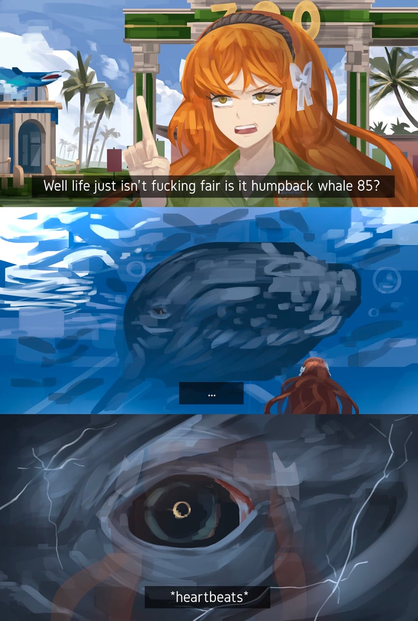 ishmael and the pallid whale (project moon and 2 more) drawn by rahthelathe