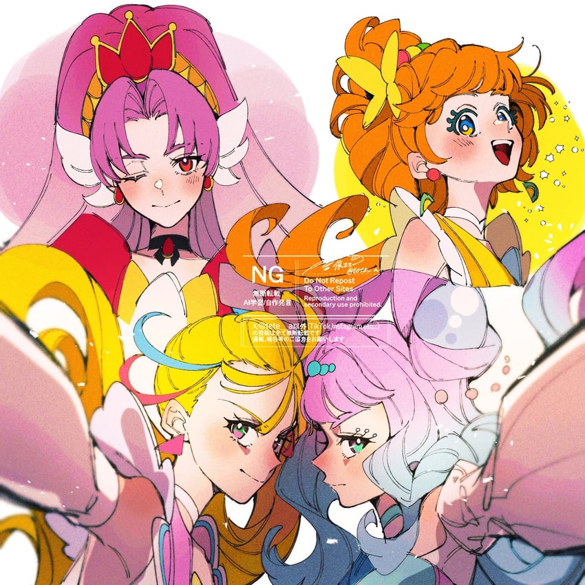 cure summer, cure la mer, cure scarlet, and cure papaya (precure and 2 more) drawn by aoi_tete