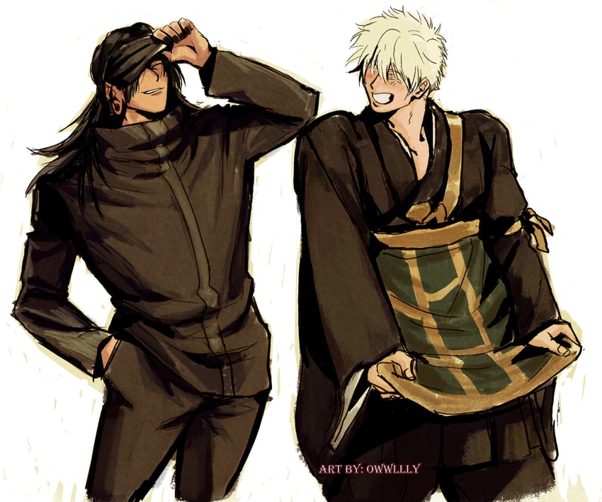 gojou satoru and getou suguru (jujutsu kaisen) drawn by owwllly