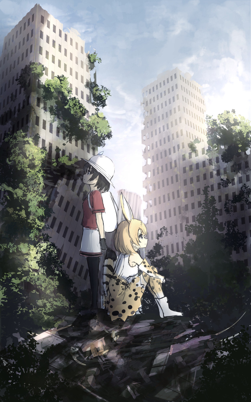 serval and kaban (kemono friends and 1 more) drawn by missile228