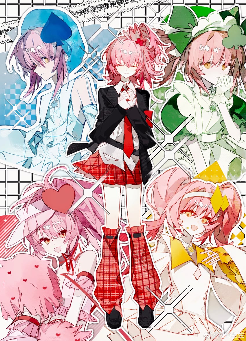 hinamori amu, amulet heart, amulet clover, amulet spade, and amulet dia (shugo chara!) drawn by buqiyong