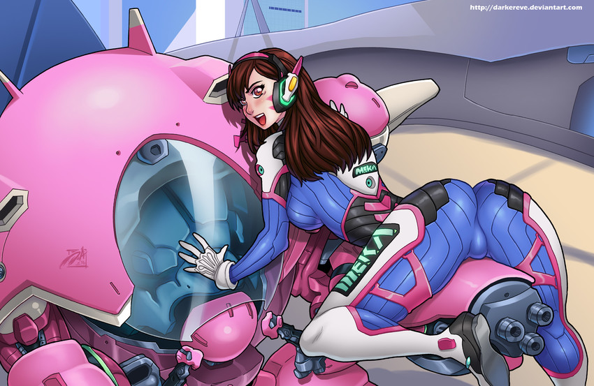 d.va (overwatch and 1 more) drawn by darkereve