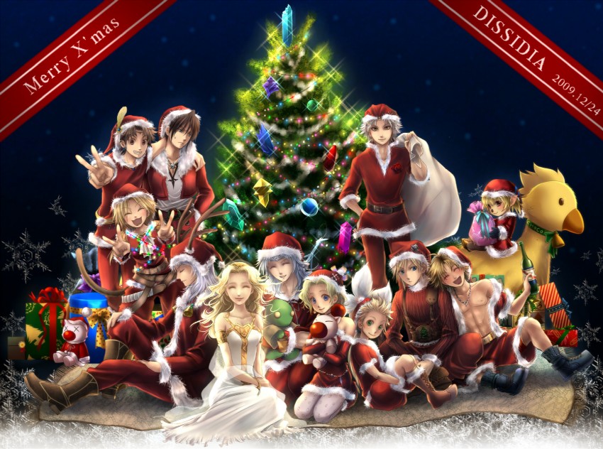 cloud strife, terra branford, moogle, squall leonhart, zidane tribal, and 9 more (final fantasy and 12 more) drawn by dodon_(reina)