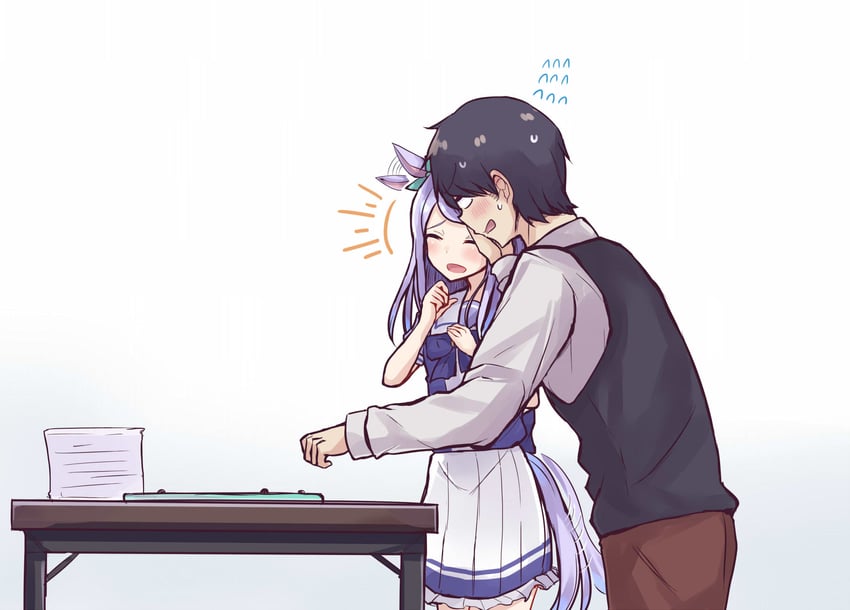 trainer and mejiro mcqueen (umamusume) drawn by soramuko