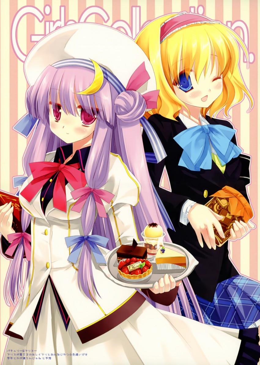 alice margatroid and patchouli knowledge (touhou) drawn by miyasu_risa