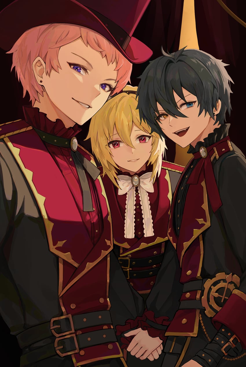 kagehira mika, itsuki shu, and nito nazuna (ensemble stars!) drawn by bisque