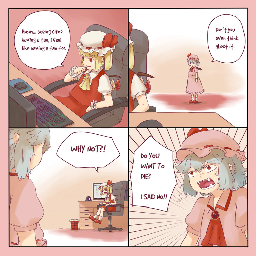 remilia scarlet and flandre scarlet (touhou and 1 more) drawn by yoruny