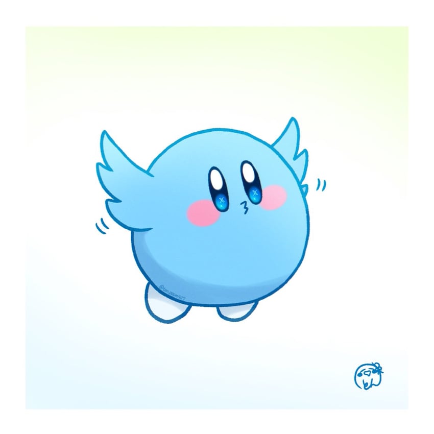 kirby and twitter bird (kirby and 1 more) drawn by ton_(ton_pppm427)