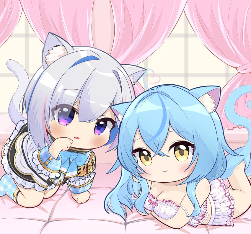 amane kanata and yukihana lamy (hololive) drawn by nishi_azuma