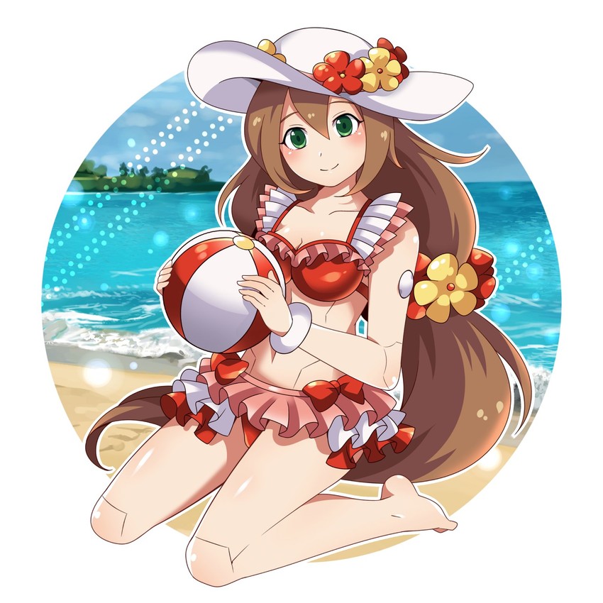 iris and swimsuit iris (mega man and 2 more) drawn by himurororo