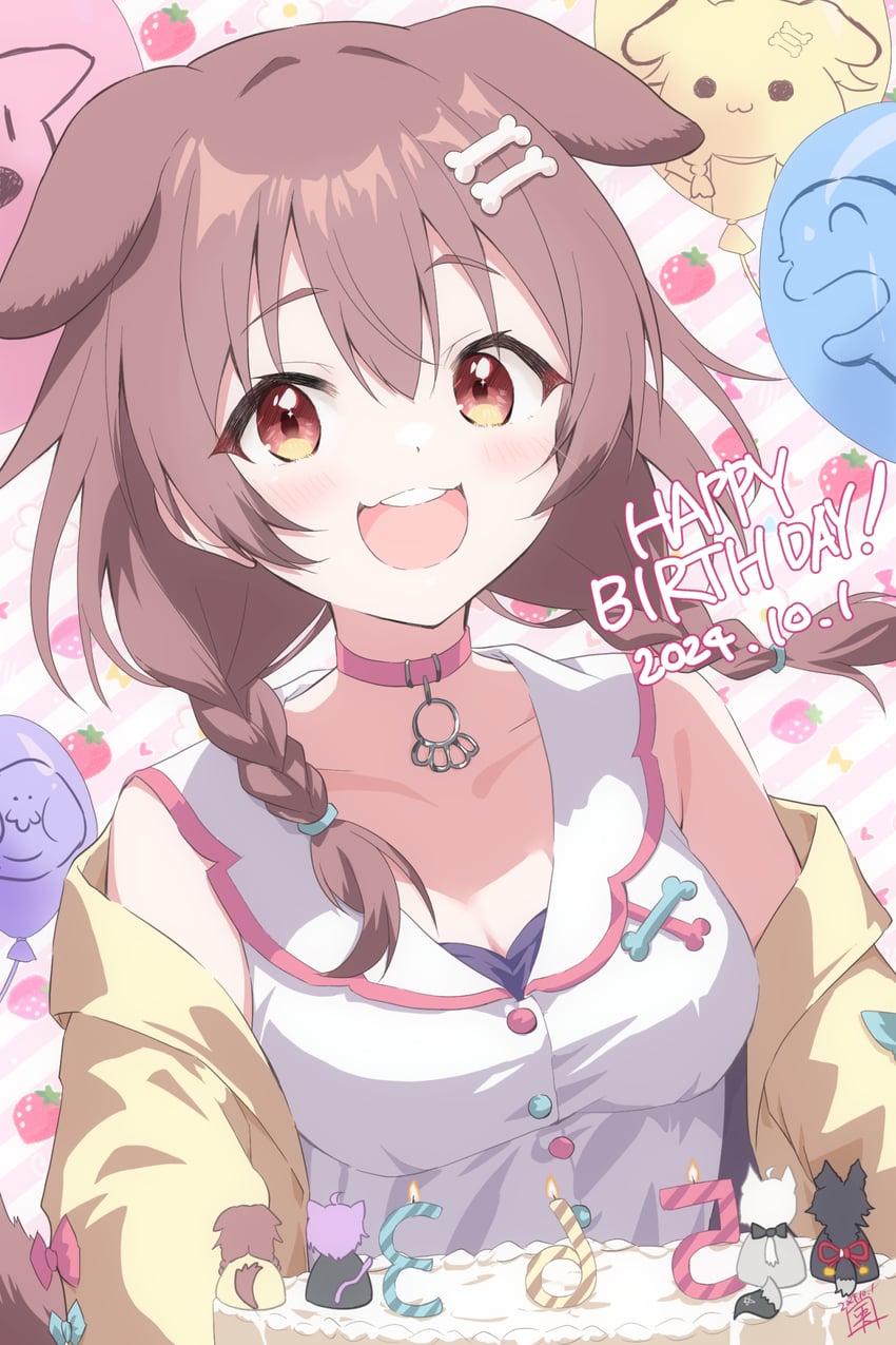 shirakami fubuki, nekomata okayu, ookami mio, inugami korone, listener, and 1 more (hololive) drawn by s_sequentia