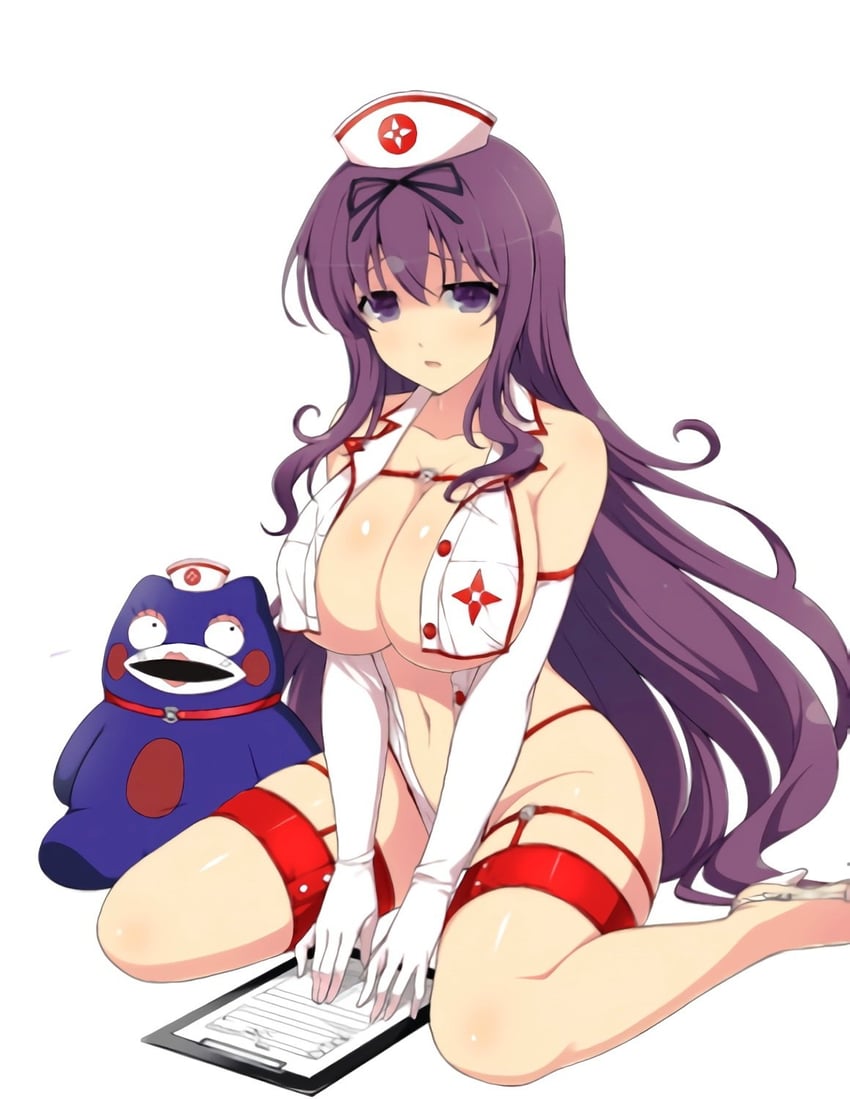 murasaki and bebe-tan (senran kagura and 2 more) drawn by yaegashi_nan