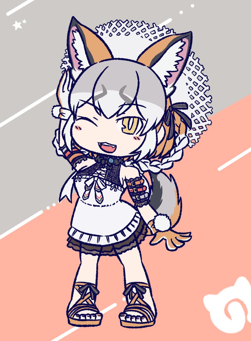 island fox (kemono friends and 1 more) drawn by 4600ns