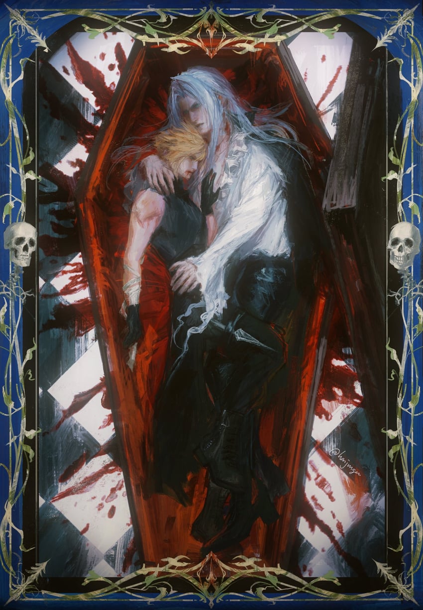 cloud strife and sephiroth (final fantasy and 1 more) drawn by hanjungen233