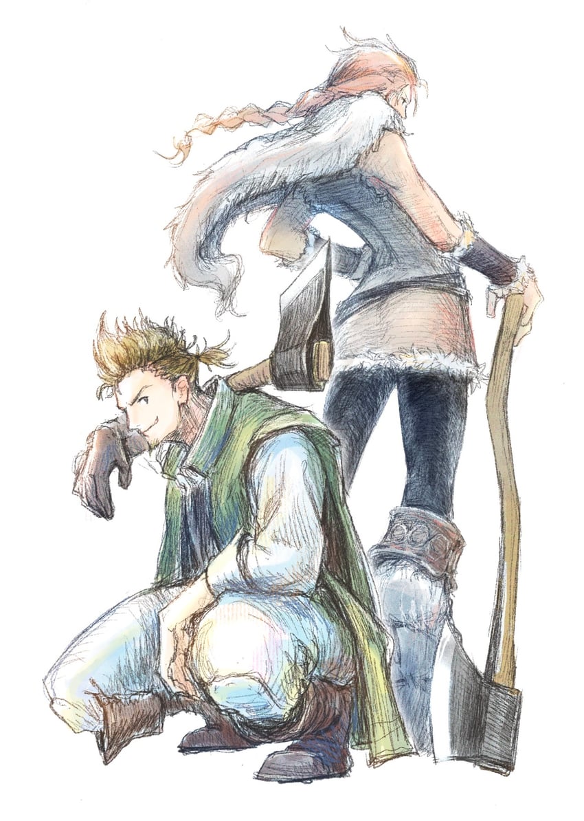h'aanit and alfyn greengrass (octopath traveler and 1 more) drawn by qqqqqli