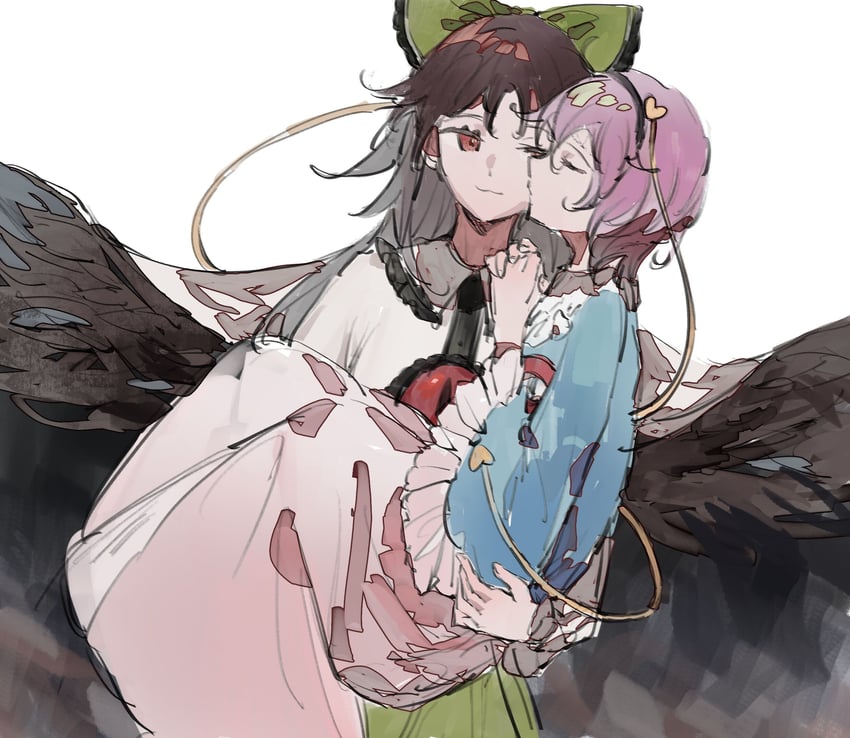 komeiji satori and reiuji utsuho (touhou) drawn by chocolate_(jitong)