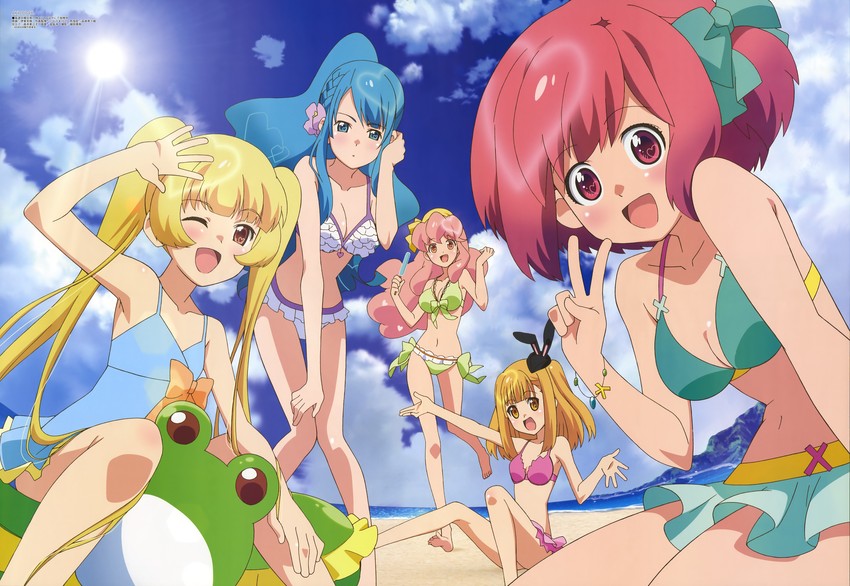 sono chieri, motomiya nagisa, shinonome sonata, ichijou yuuka, and aida orine (megami magazine and 1 more) drawn by itou_katsunobu