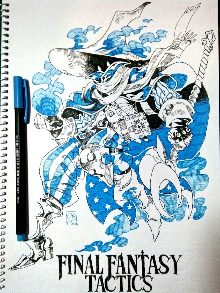 black mage (final fantasy and 1 more) drawn by poch4n