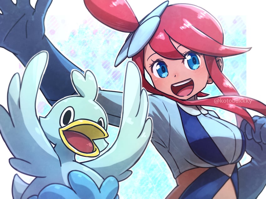 skyla and ducklett (pokemon and 1 more) drawn by kotobukkii_(yt_lvlv)